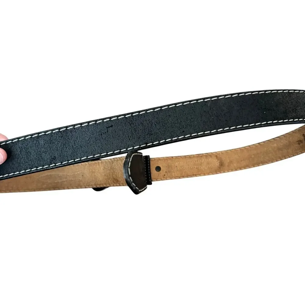 Vtg Western Frontier Series black leather belt